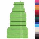 Ensemble de serviettes Vidaxl 12 pièces 360 g m² 100% coton vert