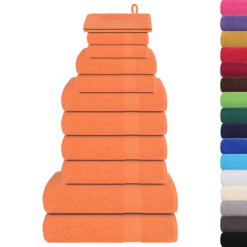 Ensemble de serviettes Vidaxl 12 pièces 360 g m² 100% coton orange