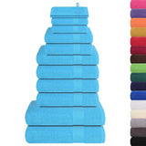 Vidaxl 12-piece towel set 360 g m² 100% cotton turquoise