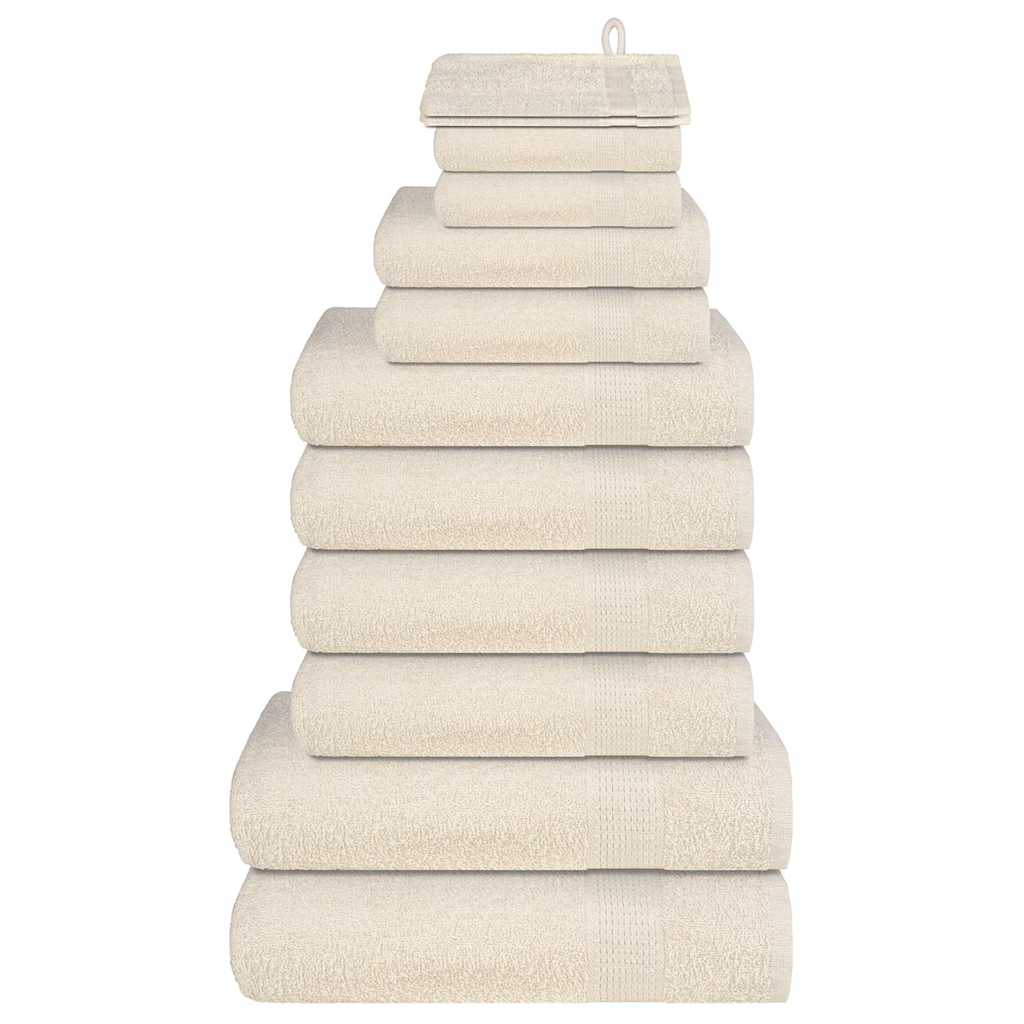 Vidaxl 12-piece towel set 360 g m² 100% cotton cream-colored