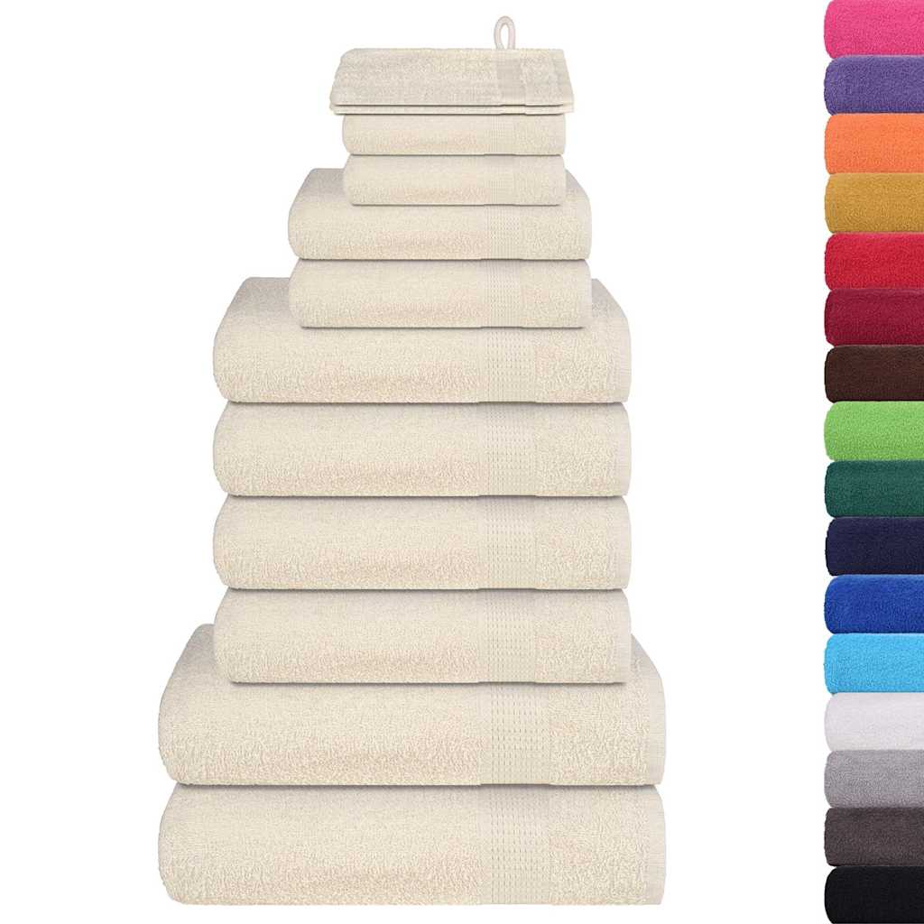 Vidaxl 12-piece towel set 360 g m² 100% cotton cream-colored