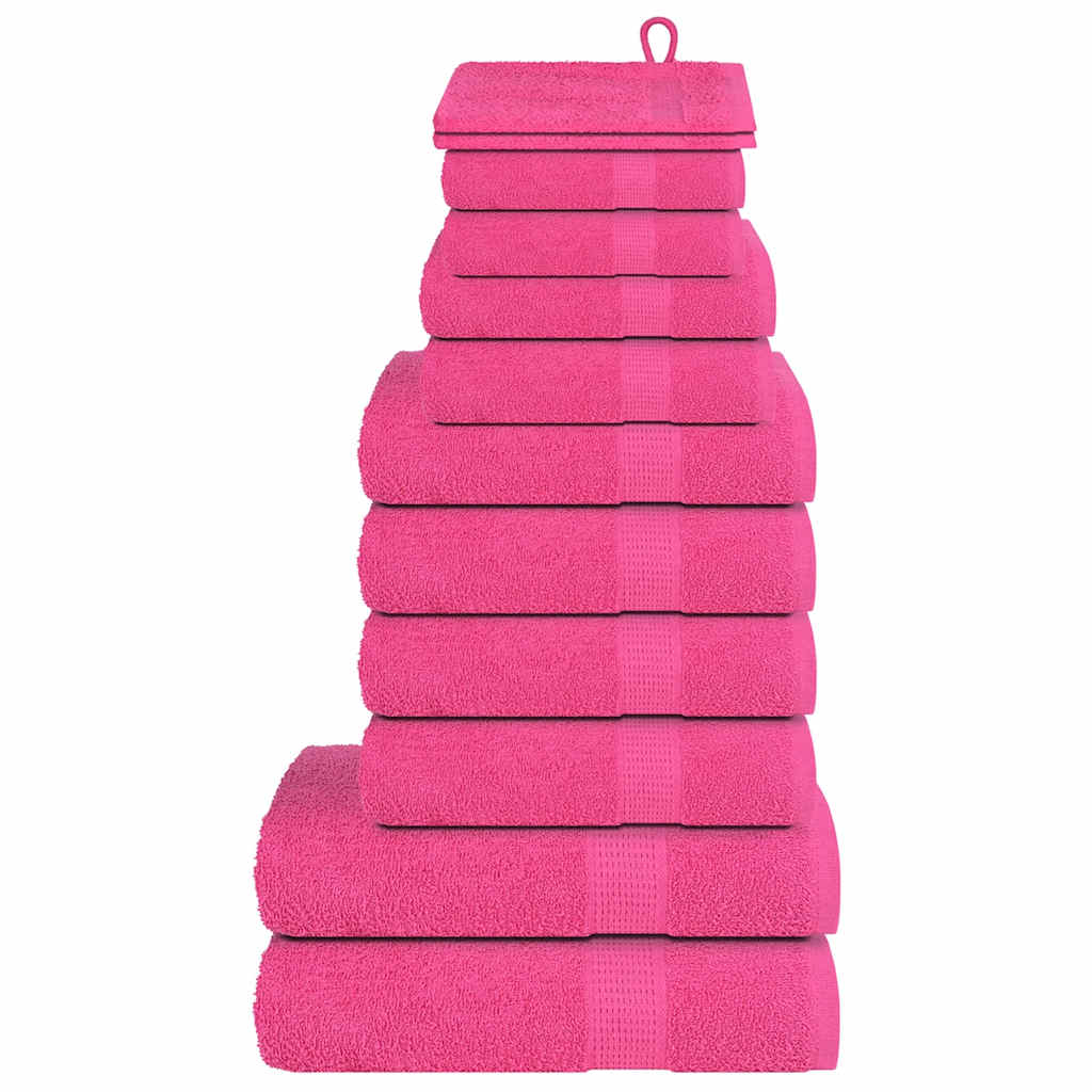 Vidaxl Set di asciugamani a 12 pezzi 360 g m² 100% di cotone rosa