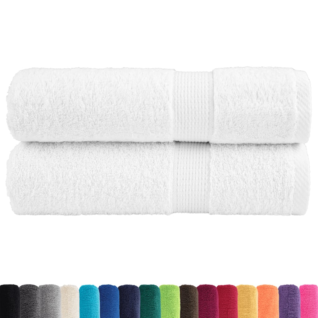 Serviettes de bain vidaxl solund 2 pcs 600 g m² 70x140 cm blanc