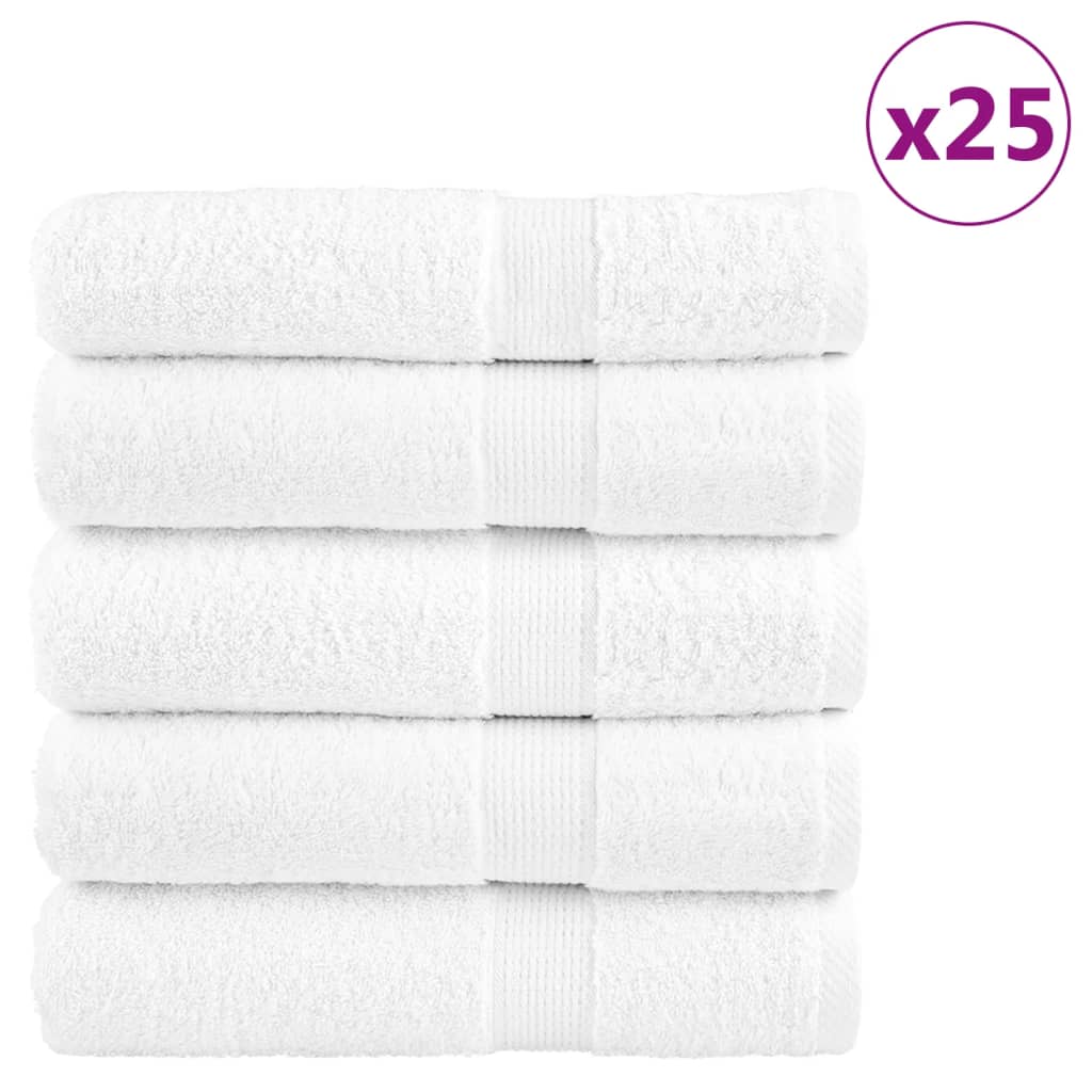 Vidaxl Bath ručníky solund 25 st 600 g m² 70x140 cm bílá