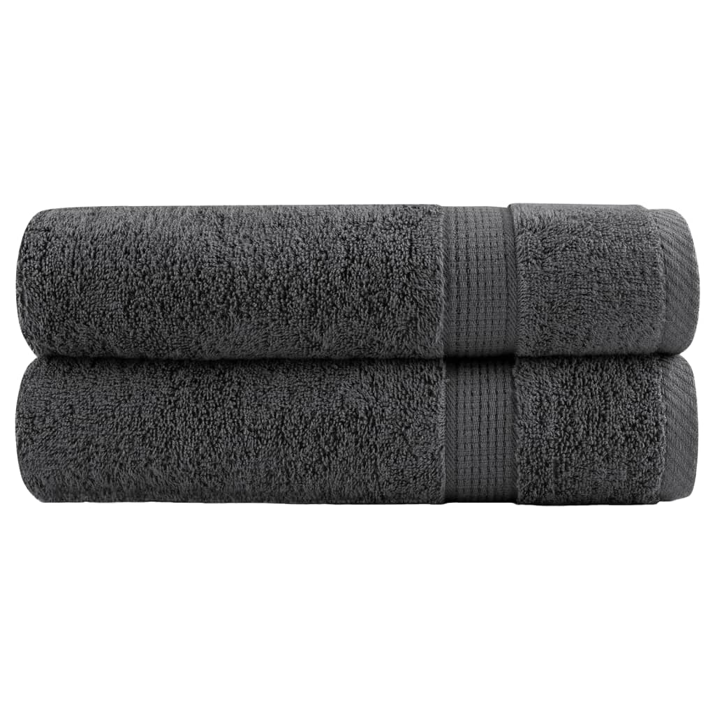 Vidaxl Bad Towel loliten 2 PCs 600 g m² Wéi 70x140 cm Anthstrahell