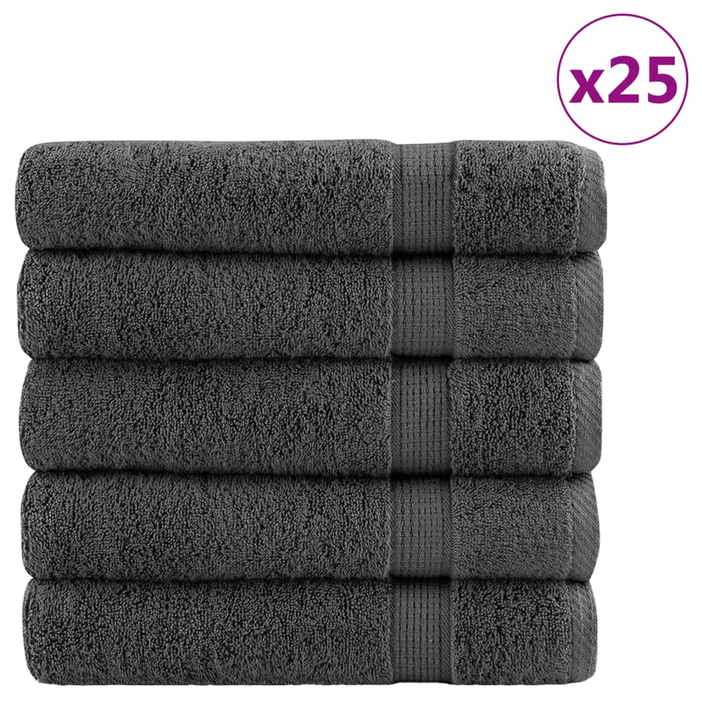 Vidaxl Badhanddukar Solund 25 ST 600 g m² 70x140 cm Anthracite