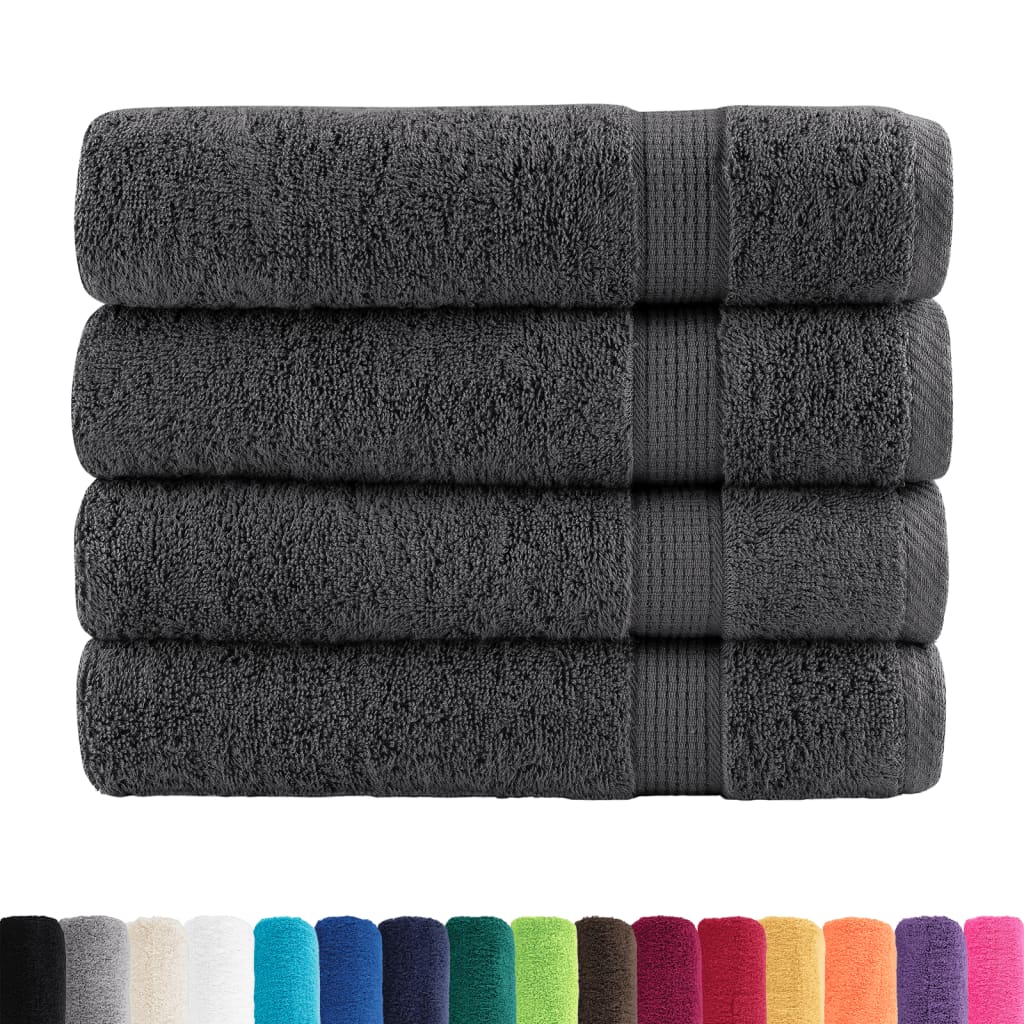 Vidaxl Bath towels Solund 4 pcs 600 g m² 100x150 cm anthracite