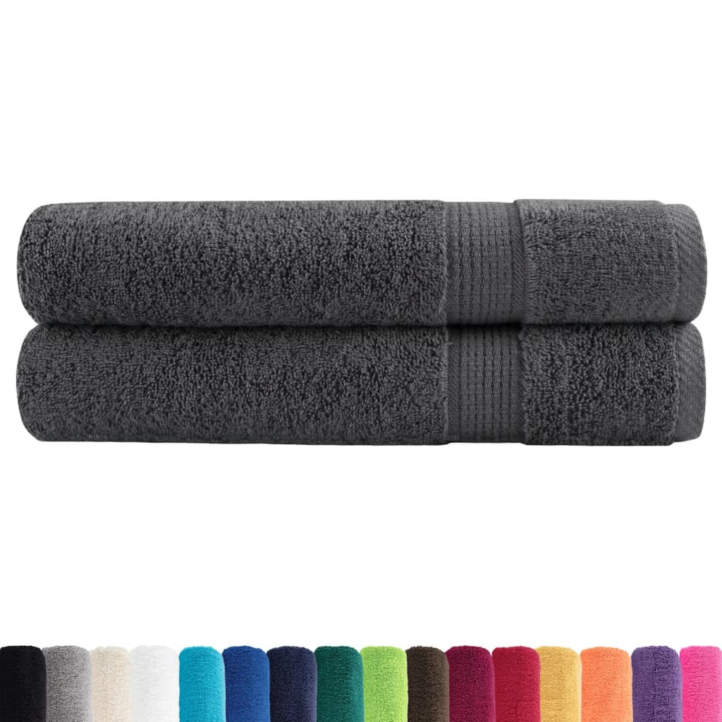 Serviettes Vidaxl Solund 2 PCS 600 g m² 30x50 cm Couleur anthracite