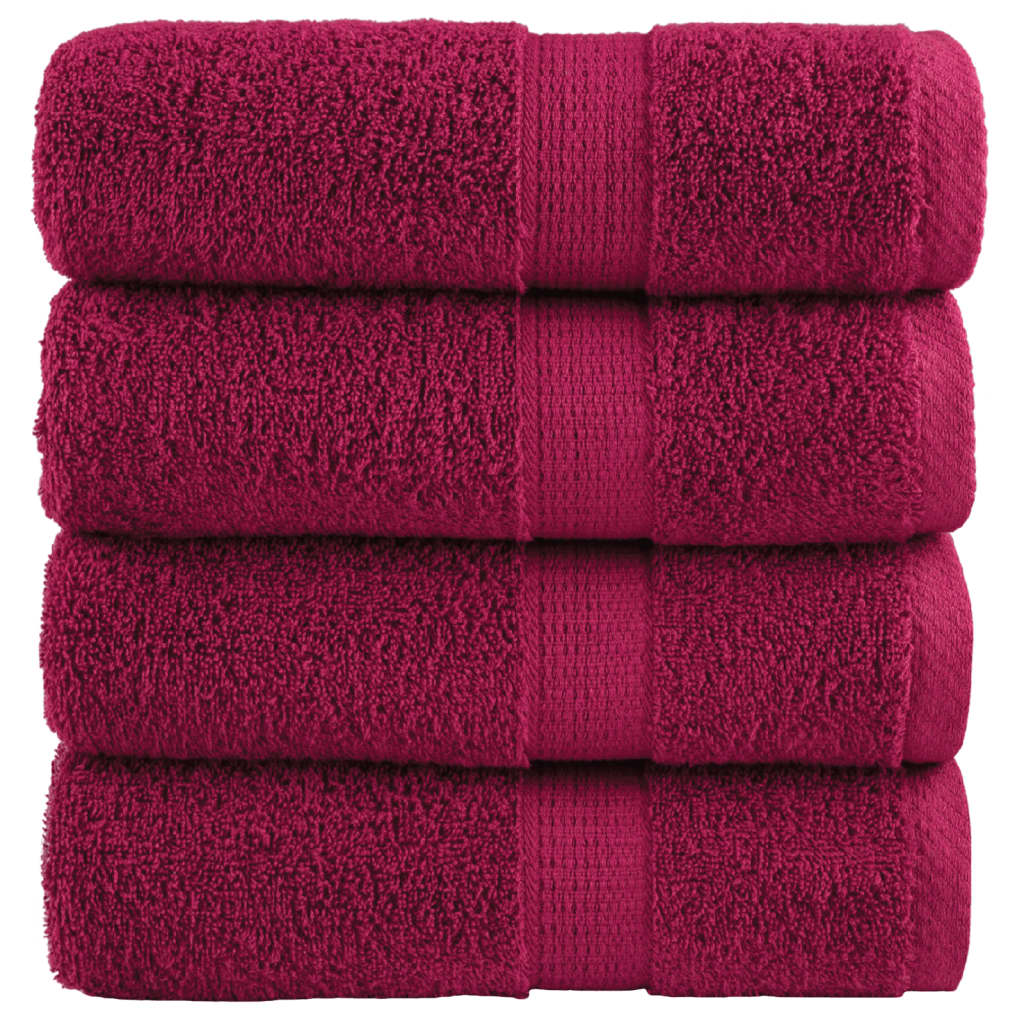 Vidaxl Guest Wipes Solund 4 pezzi 600 g m² 30x50 cm Bordeaux rosso