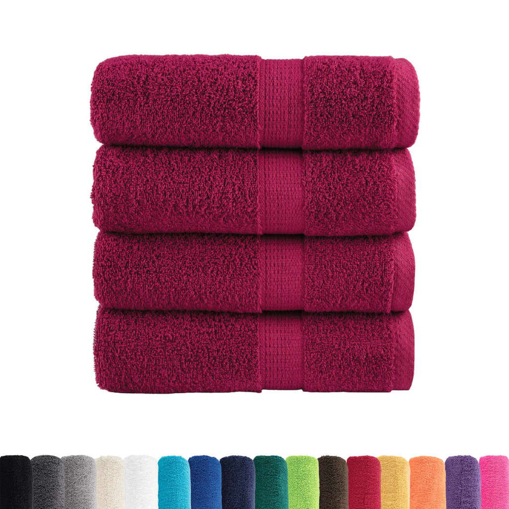 Vidaxl Gäste Wipes Solund 4 PCs 600 g m² 30x50 cm Bordeaux rot