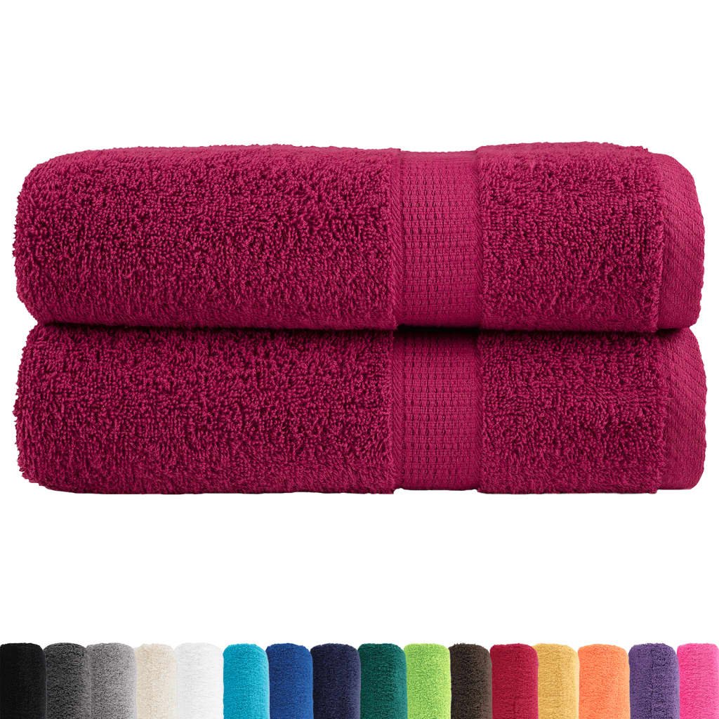 Vidaxl Towels Solund 2 pcs 600 g m² 50x100 cm Bordeaux red