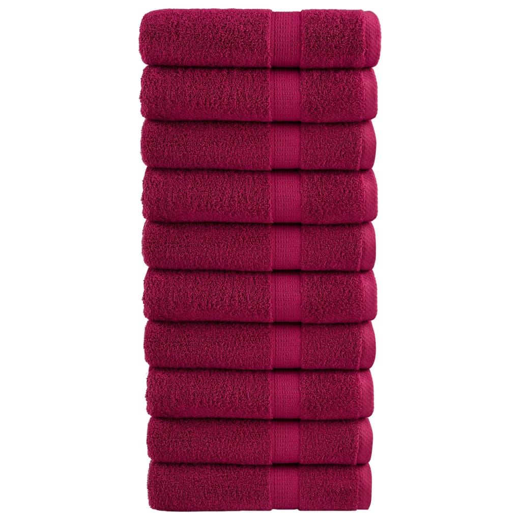 Serviettes Vidaxl Solund 10 pcs 600 g m² 50x100 cm Bordeaux rouge