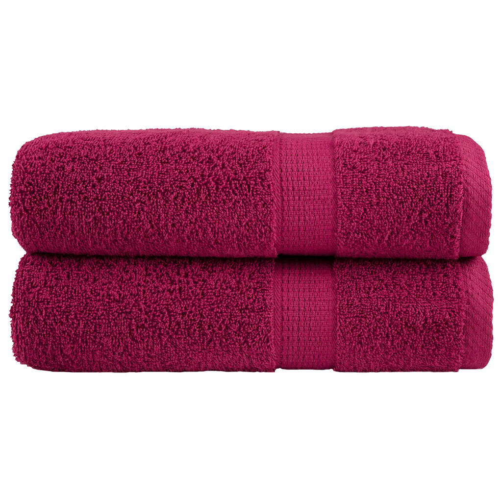 Serviettes de bain Vidaxl Solund 2 pcs 600 g m² 70x140 cm Bordeaux rouge