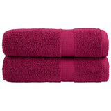 Toallas de baño Vidaxl Solund 2 PCS 600 g m² 70x140 cm Burdeos rojo