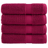 Vidaxl Bath towels Solund 4 pcs 600 g m² 70x140 cm Bordeaux red