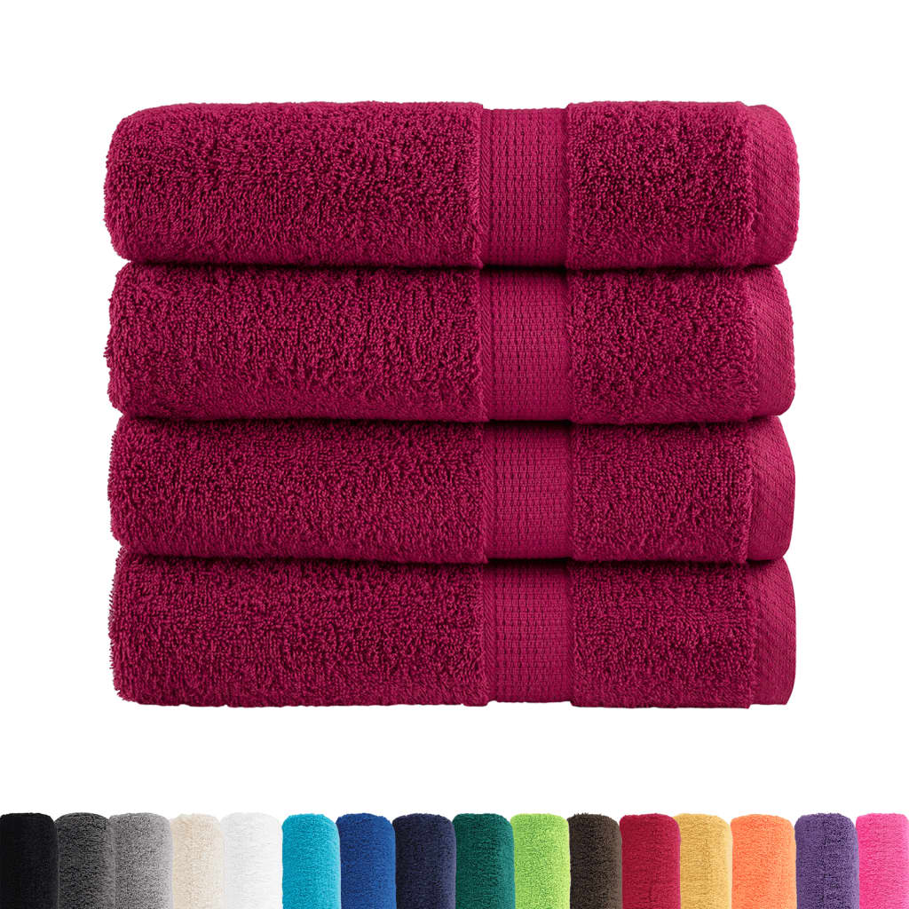 Vidaxl Bath towels Solund 4 pcs 600 g m² 70x140 cm Bordeaux red