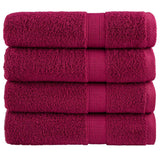 Vidaxl Bath towels Solund 4 pcs 600 g m² 100x150 cm Bordeauxrode