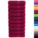 Vidaxl Bath towels Solund 10 pcs 600 g m² 100x150 cm Bordeaux