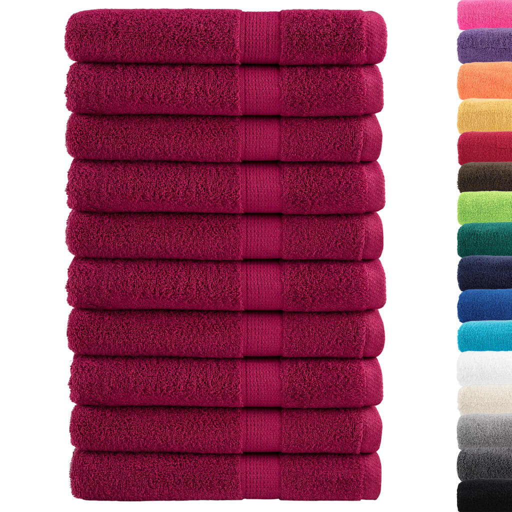 Vidaxl sauna towels Solund 10 pcs 600 g m² 80x200 cm Bordeaux