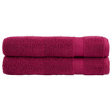 Serviettes Vidaxl Solund 2 PCS 600 g m² 100x200 cm Bordeaux rouge