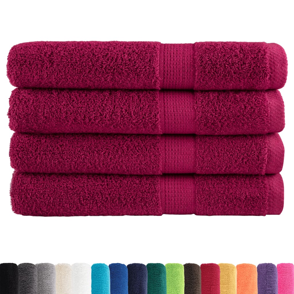 Vidaxl Towels Solund 4 pcs 600 g m² 100x200 cm Bordeaux red