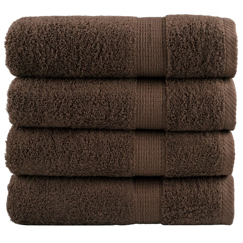 Vidaxl Bath towels Solund 4 pcs 600 g m² 70x140 cm brown