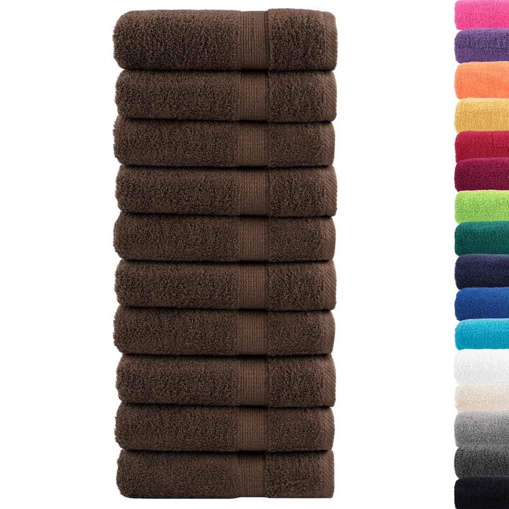 Vidaxl Bath Towels Solund 10 PCS 600 G m² 70x140 cm brun