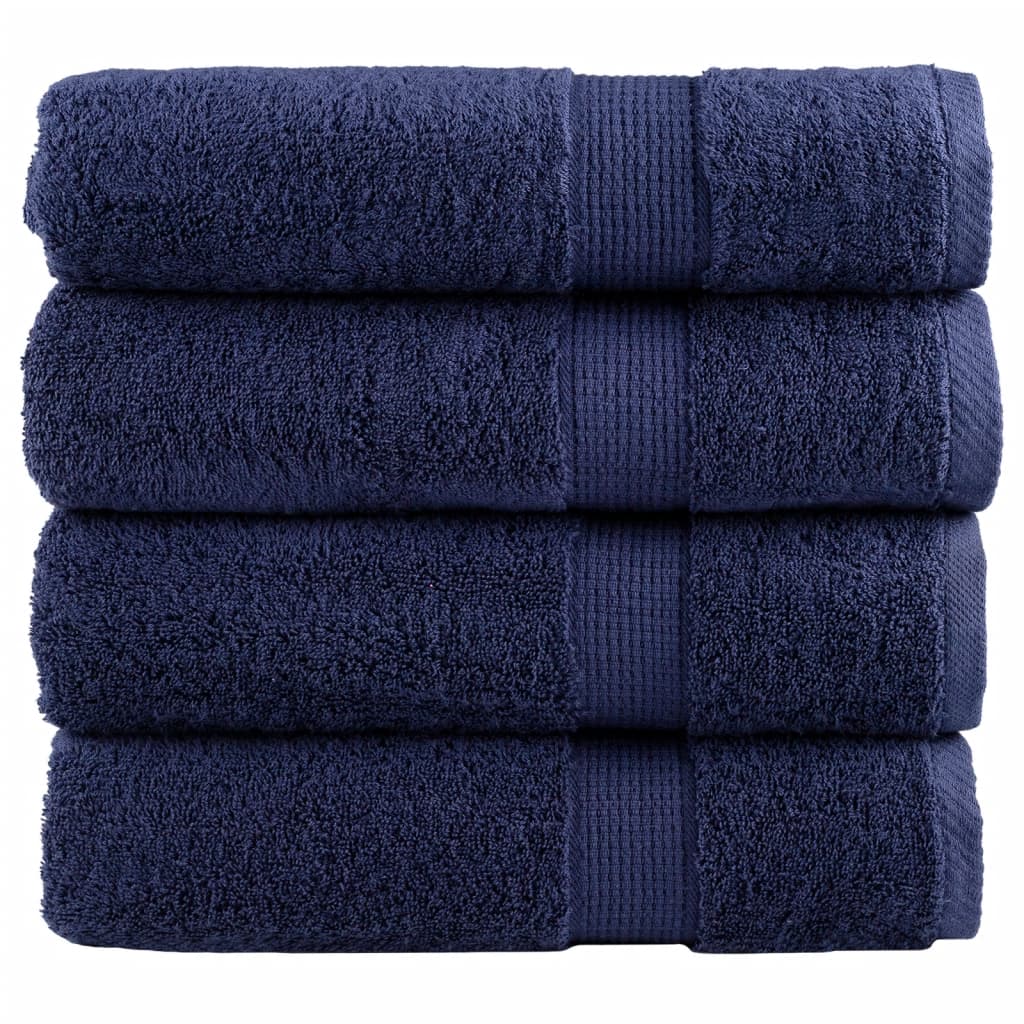 Toallas de baño Vidaxl Solund 4 PCS 600 g m² 70x140 cm Azul marino