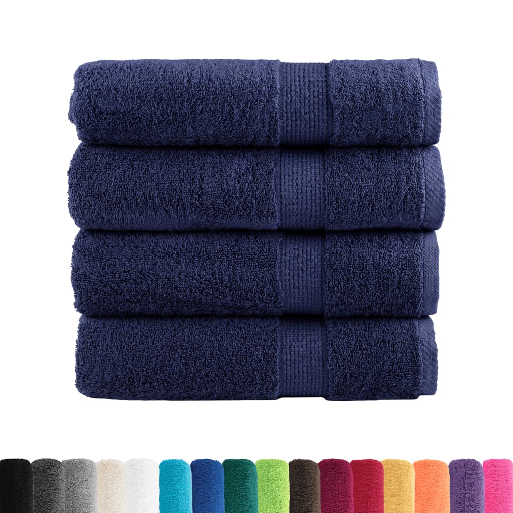 Toallas de baño Vidaxl Solund 4 PCS 600 g m² 70x140 cm Azul marino