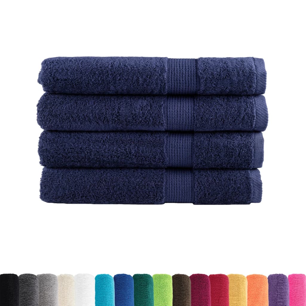 Vidaxl Sauna Cloths Solund 4 PCS 600 g m² 80x200 cm Navy Blue