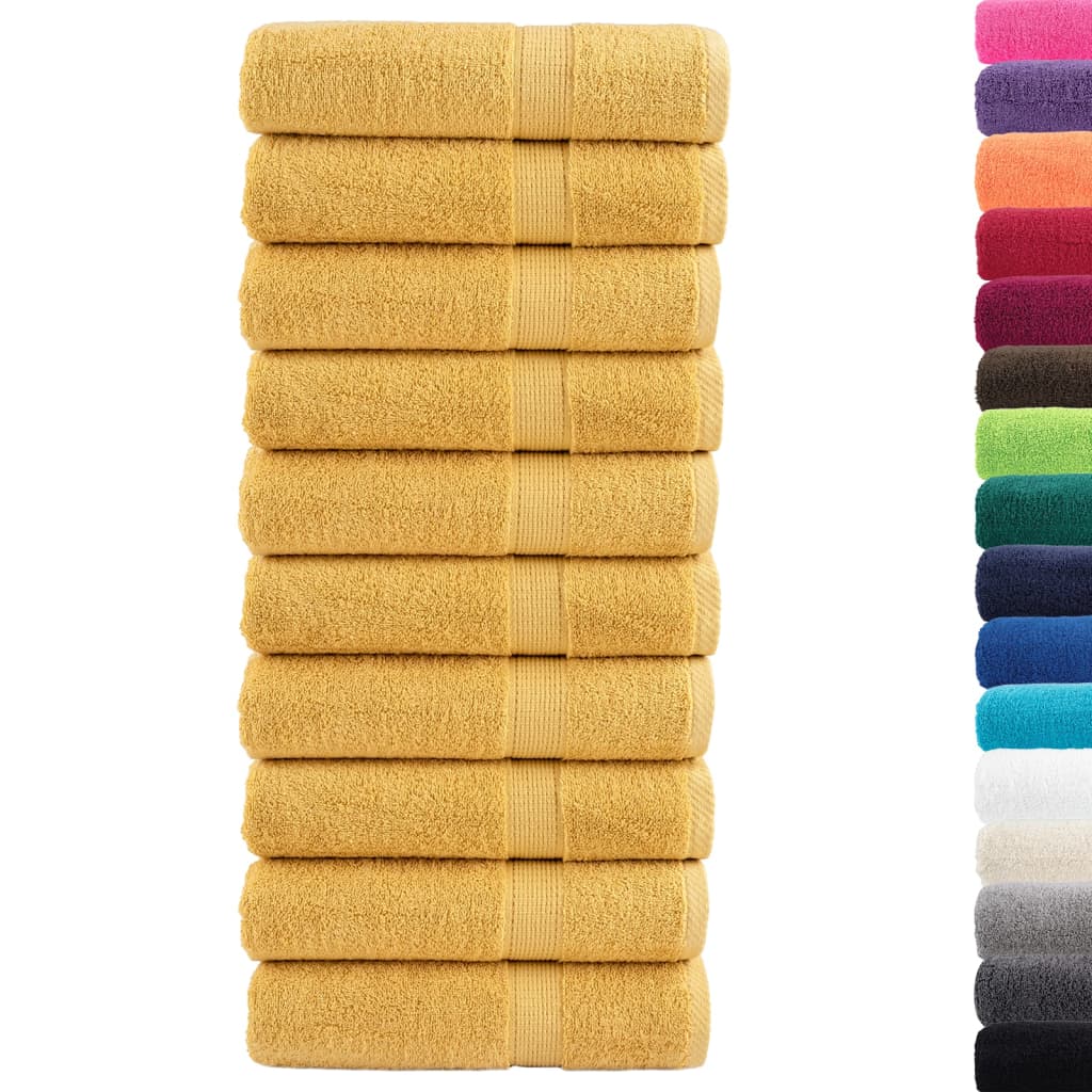 Vidaxl Towel Sole 10 PCS 600 g m²/x100 cm Gold faarweg