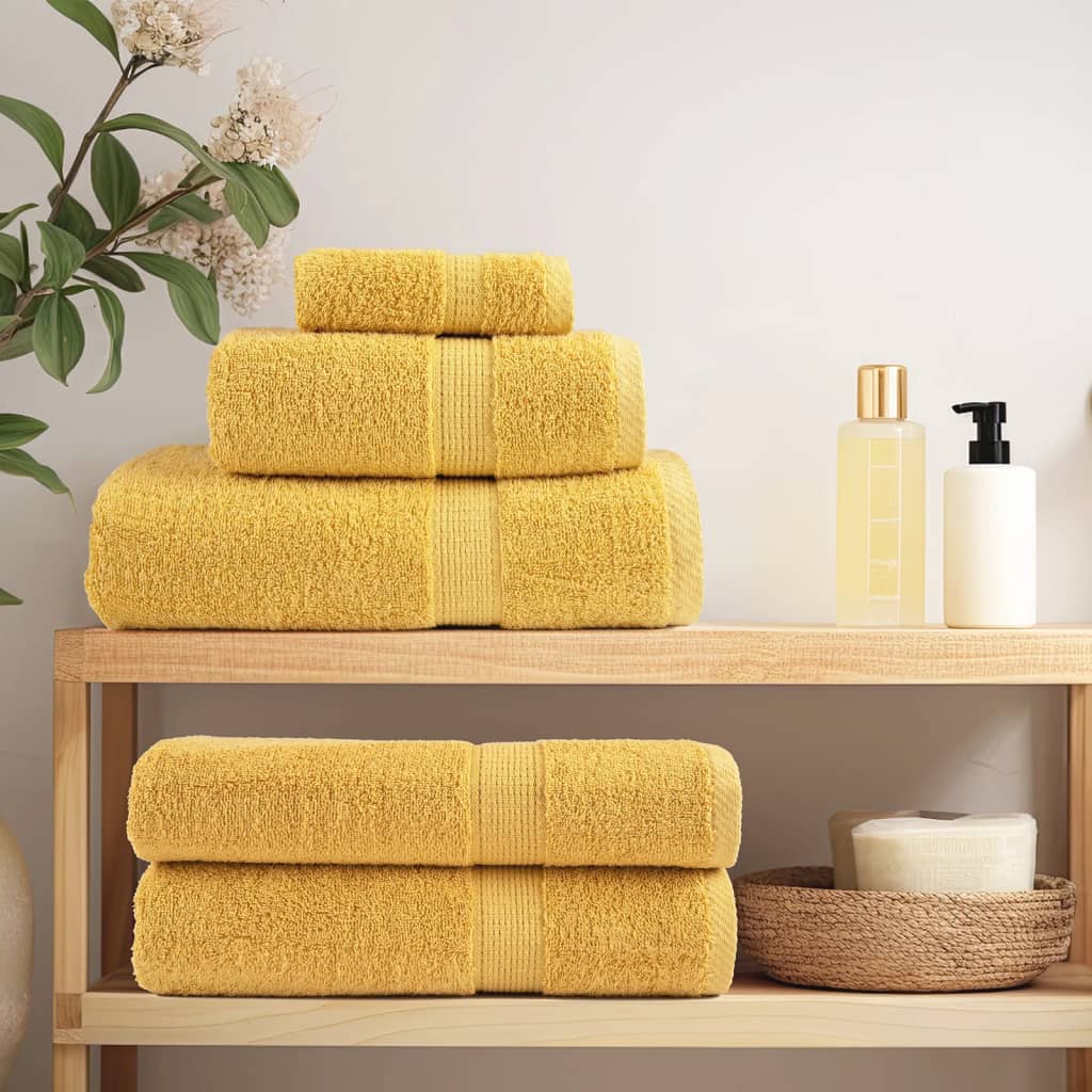 Toallas de baño Vidaxl Solund 4 PCS 600 g m² 100x150 cm de color oro