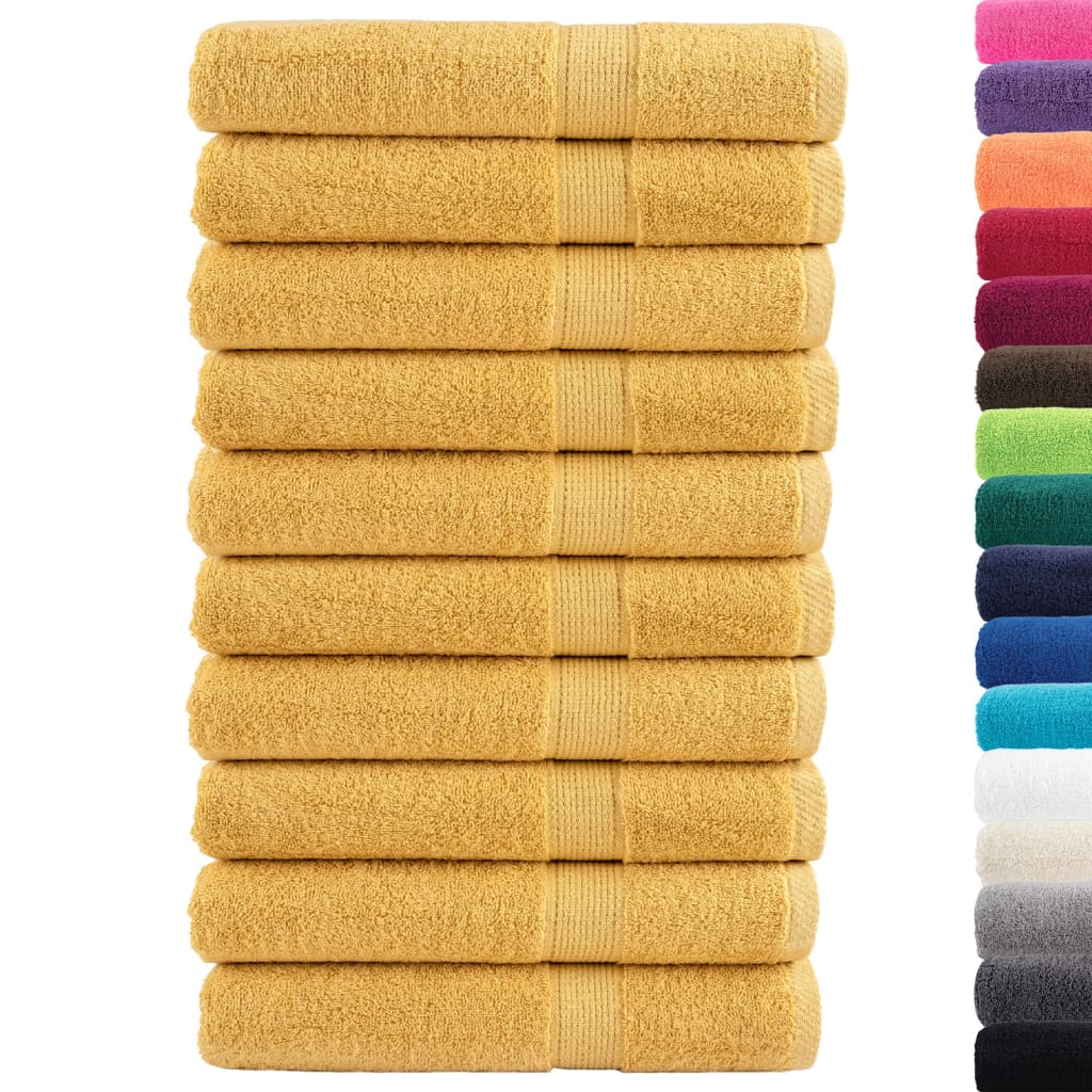 Toallas Vidaxl Solund 10 PCS 600 g m² 100x200 cm de color oro