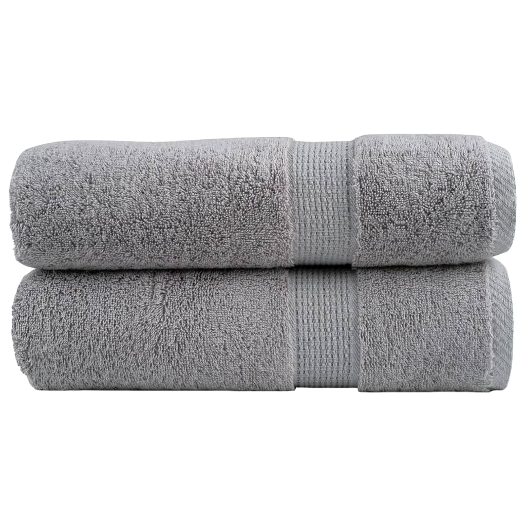 Vidaxl Bad Towel loliten 2 PCs 600 g m² Wéi 70440 cm Grey