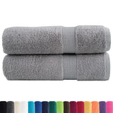 Vidaxl Bad Towel loliten 2 PCs 600 g m² Wéi 70440 cm Grey