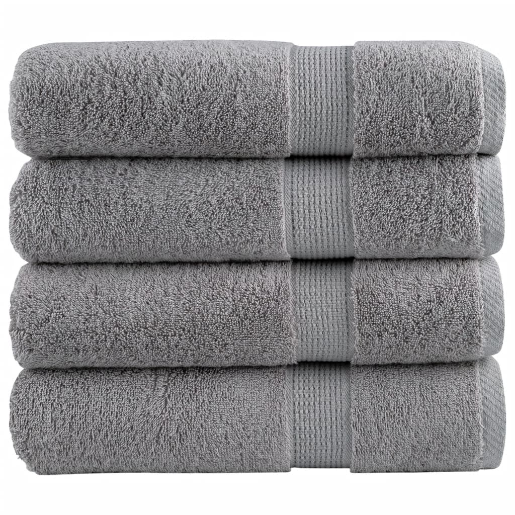 Vidaxl Bath Towels Solund 4 PCS 600 g M² 100x150 cm grå