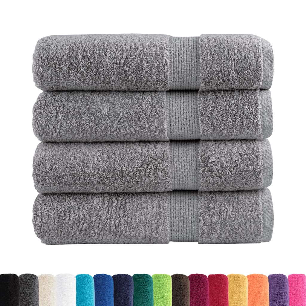 Vidaxl Bad Towel Solits 4 PCS 600 g m²m² 100x150 cm Grey