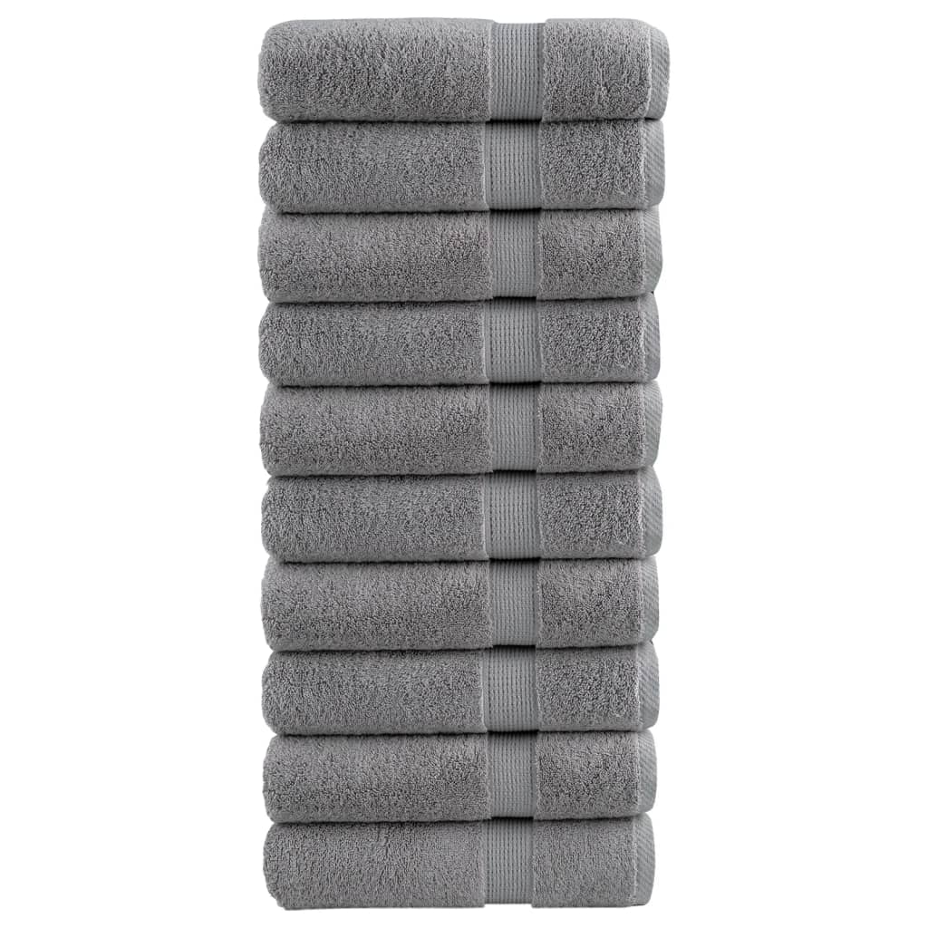 Vidaxl Bad Towel Sole 10 st 600 g m²m² 100x150 cm Grau