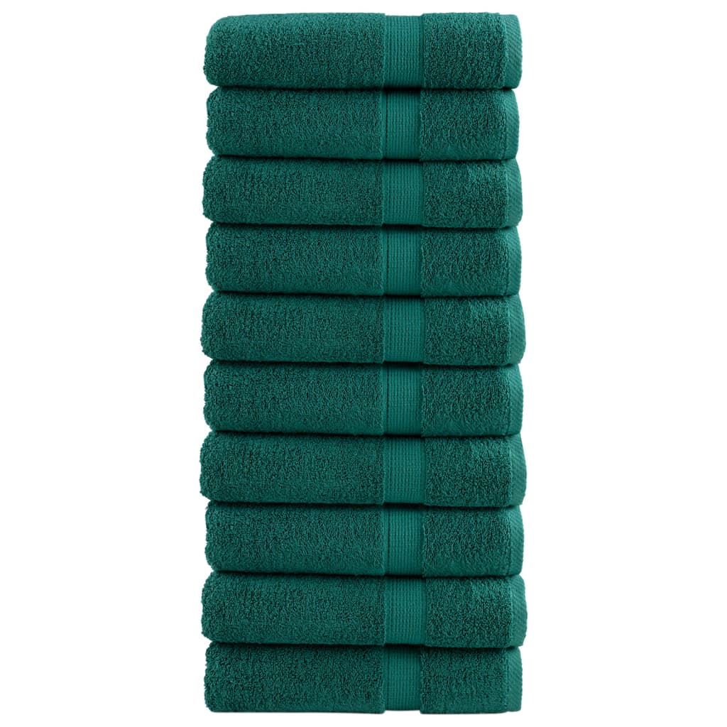 Vidaxl Bath towels Solund 10 st 600 g m² 70x140 cm green