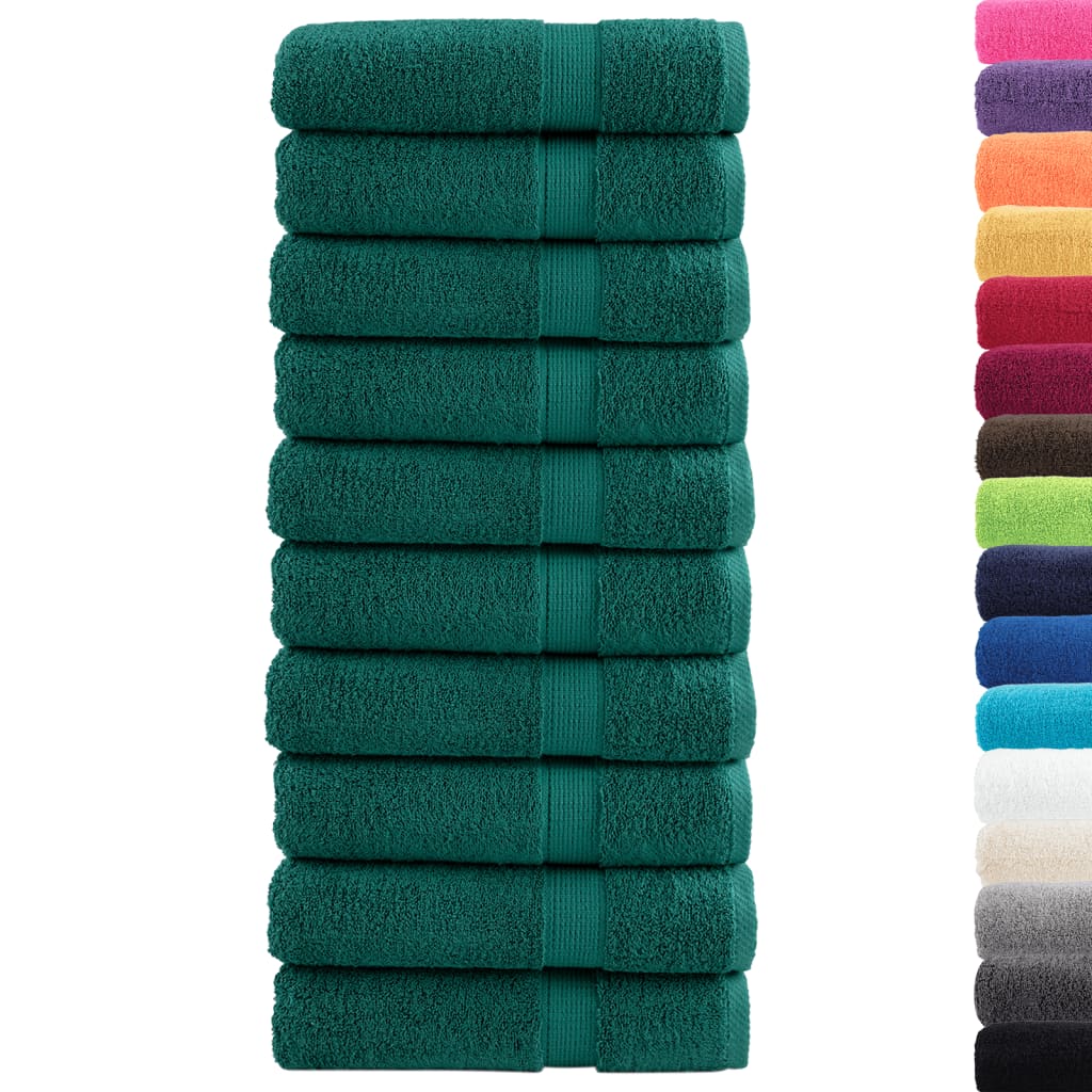 Vidaxl Bath Towels Solund 10 St 600 G m² 70x140 cm grønn