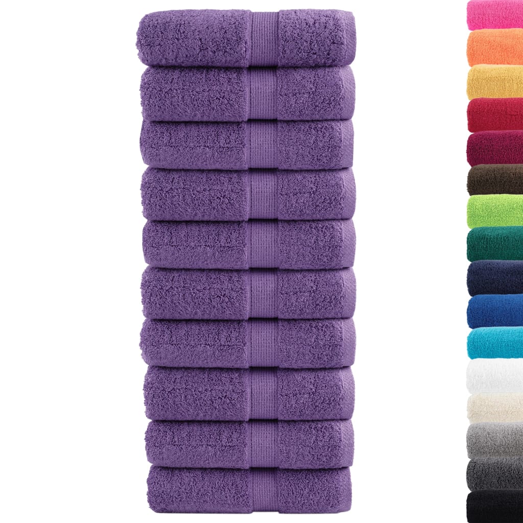 Vidaxl invité lingettes solund 10 pcs 600 g m² 30x50 cm violet