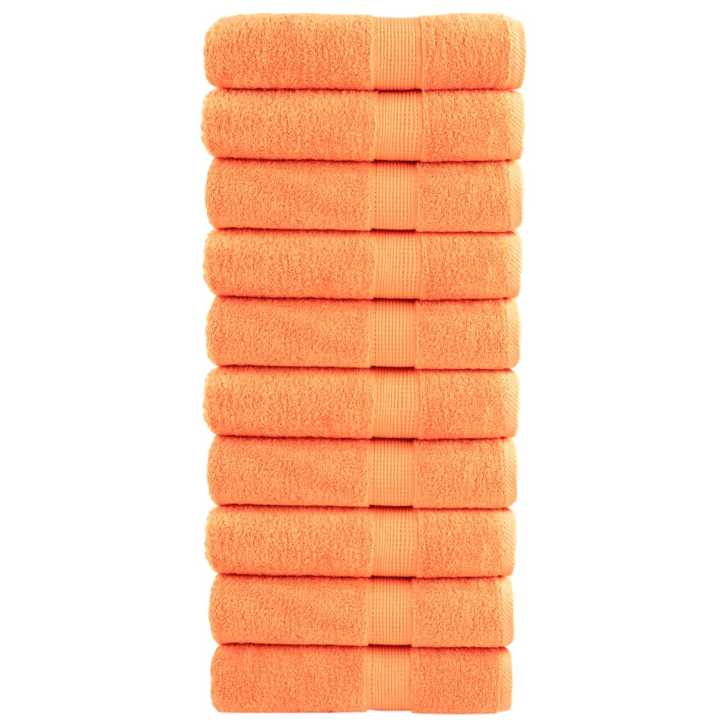 Vidaxl Bath ručníky solund 10 ks 600 g m² 70x140 cm oranžové