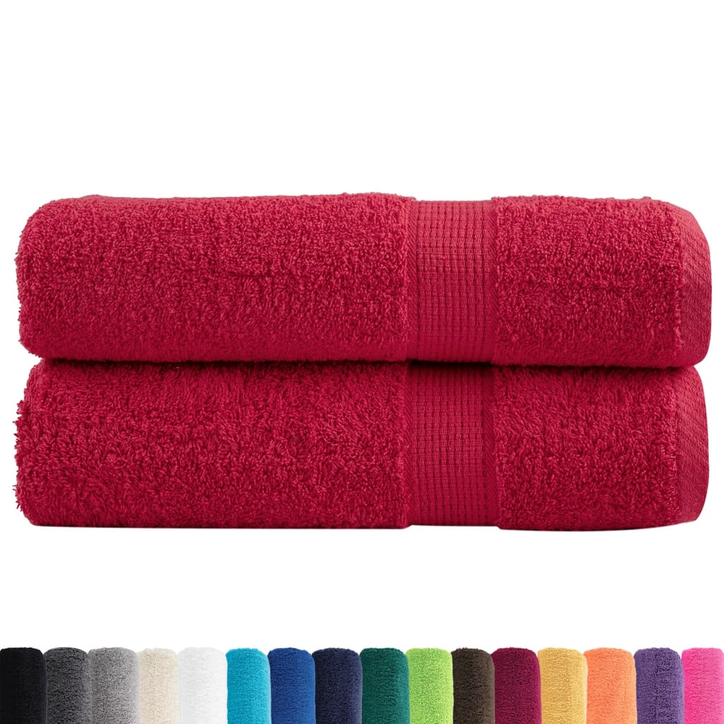 Serviettes de bain Vidaxl Solund 2 pcs 600 g m² 70x140 cm rouge