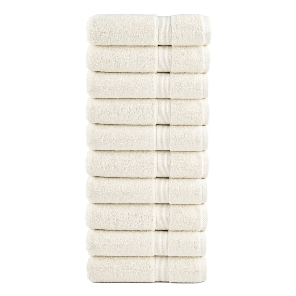 Vidaxl Bath brisače Solund 10 pcs 600 g m² 70x140 cm smetana -obarvana