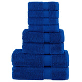 VidaXL 8-delige Handdoekenset SOLUND 600 g m² blauw