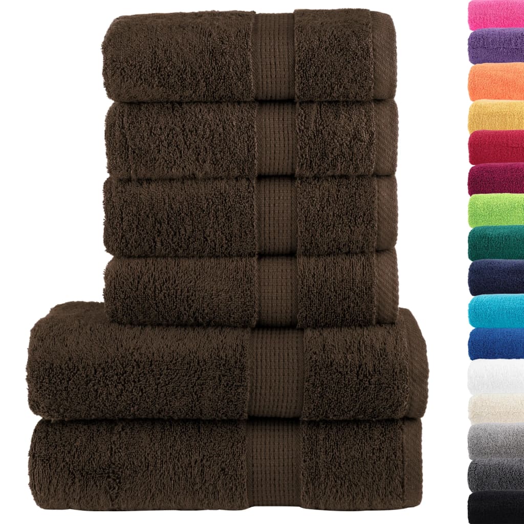 Vidaxl 6-piece towel set Solund 600 g m² Brown