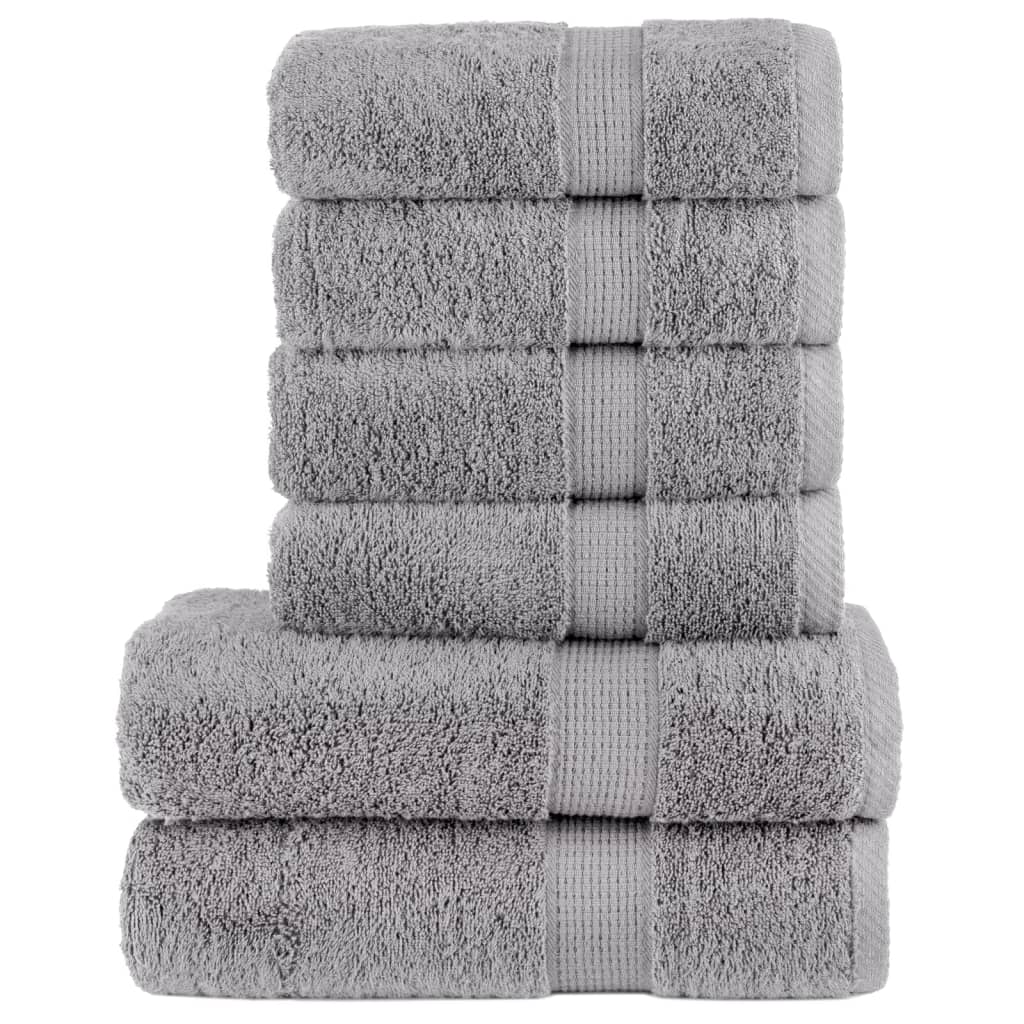 Vidaxl Toallas de 6 piezas Solund de 600 g m² gris