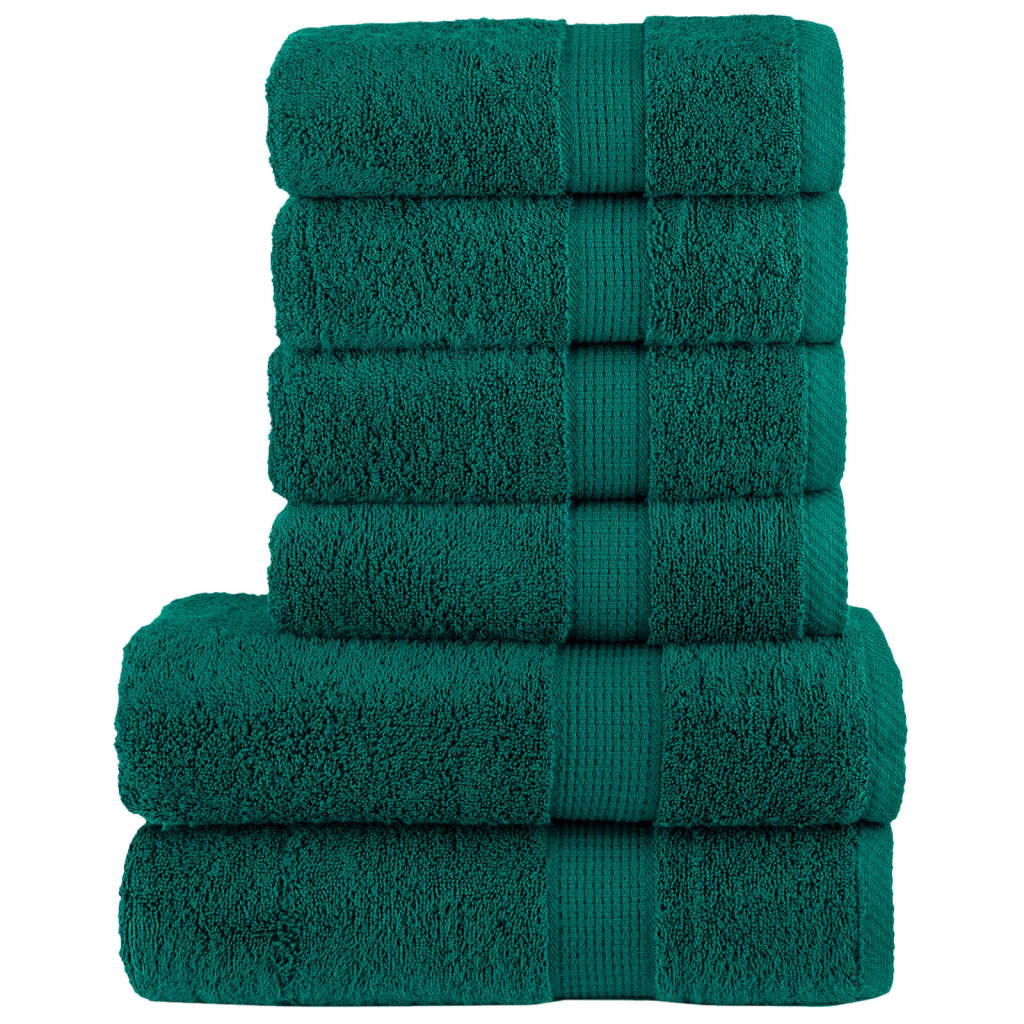 Vidaxl 6-piece towel set Solund 600 g m² Green