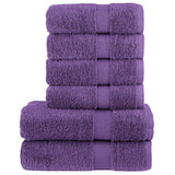 Vidaxl 6-Stéck Handduch Set Sole 600 g m² Purple