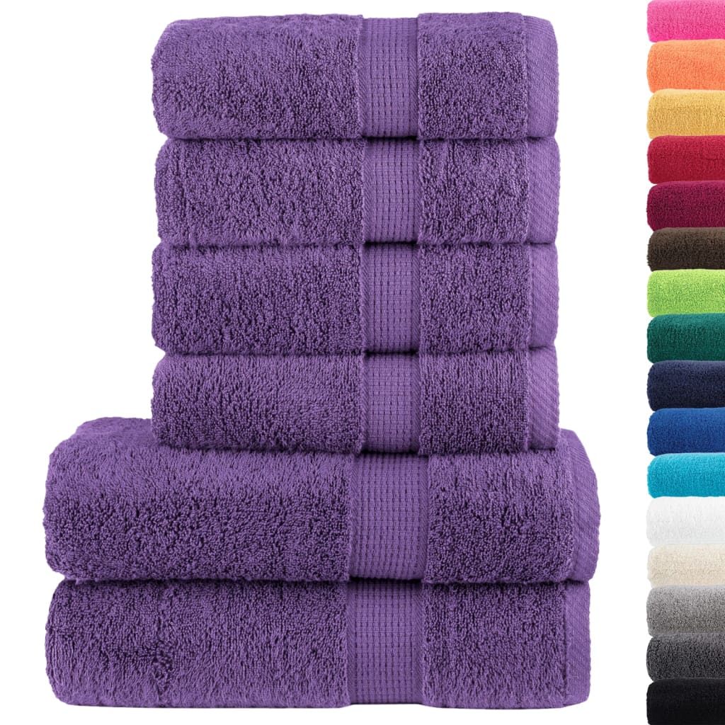 Vidaxl 6-piece towel set Solund 600 g m² Purple